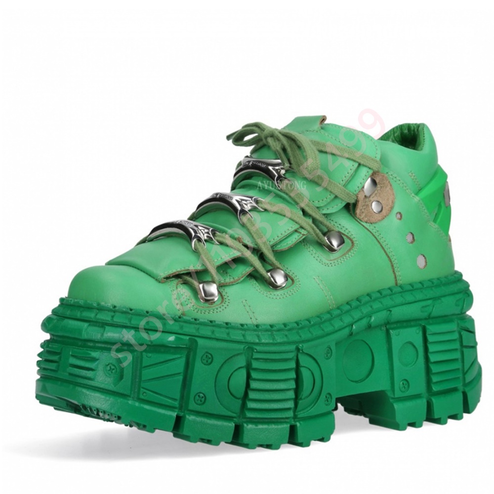 Thick-Soled Punk Rivet Y2K Sho - Street Fashion Y2K review and price