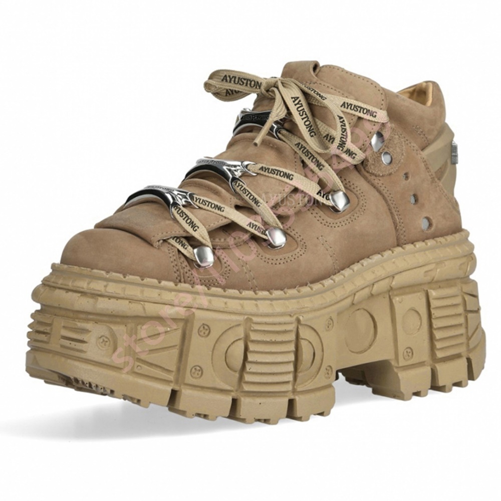 Thick-Soled Punk Rivet Y2K Sho - Street Fashion Y2K review and price