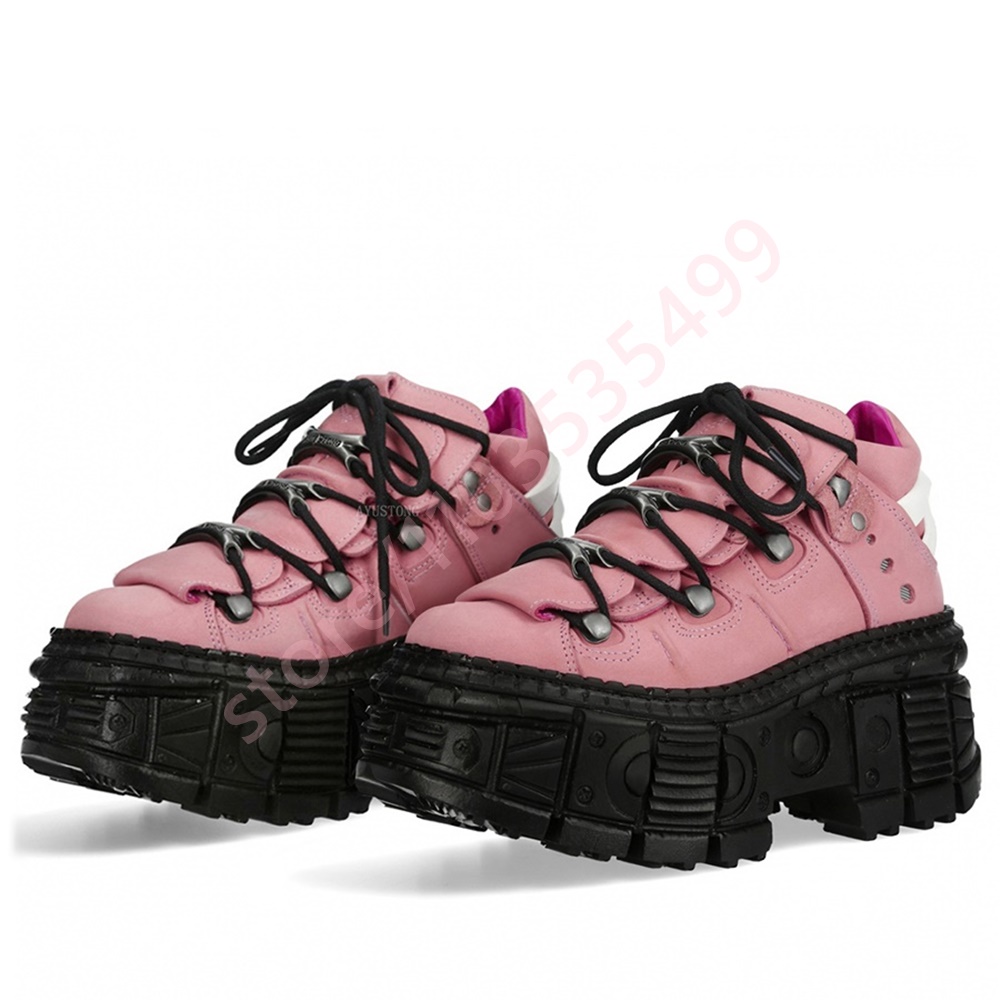 Thick-Soled Punk Rivet Y2K Sho - Street Fashion Y2K review and price