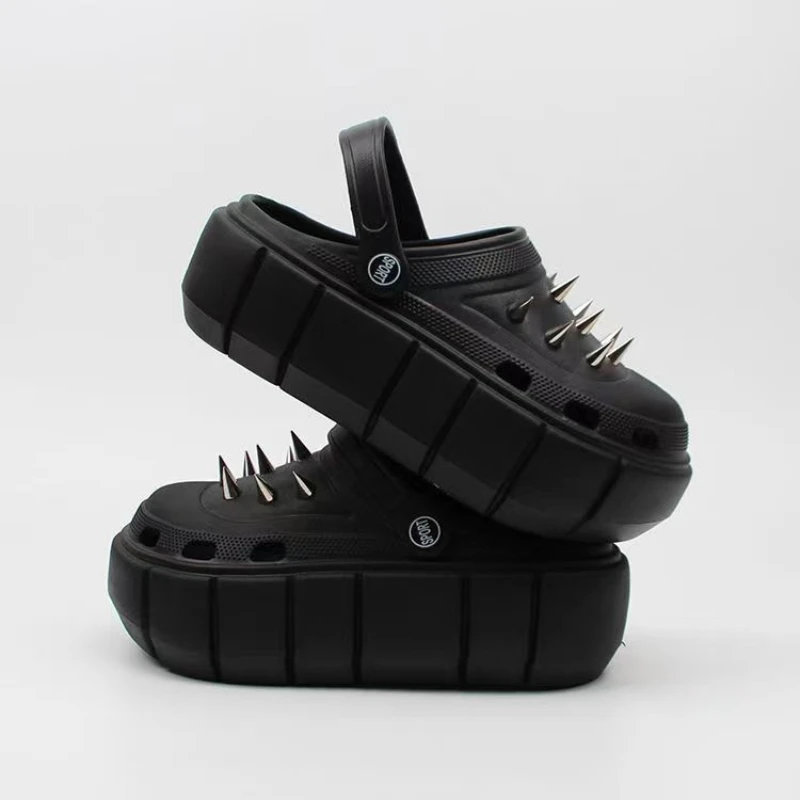 Y2K style Rivet Hole Shoes Wom - Street Fashion Y2K review and price