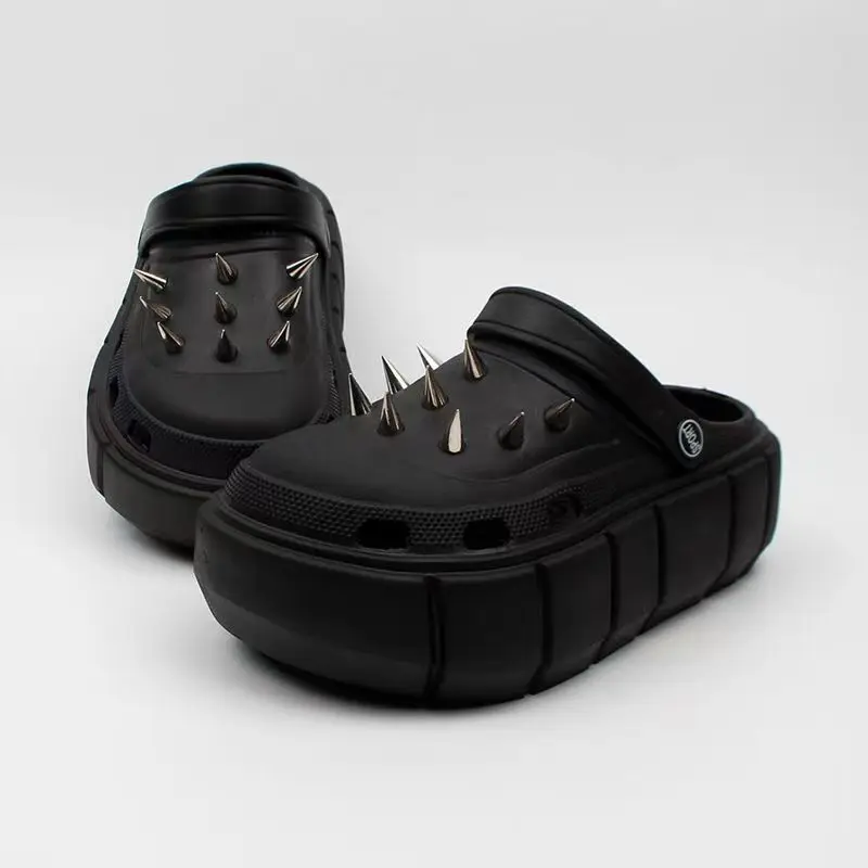 Y2K style Rivet Hole Shoes Wom - Street Fashion Y2K review and price