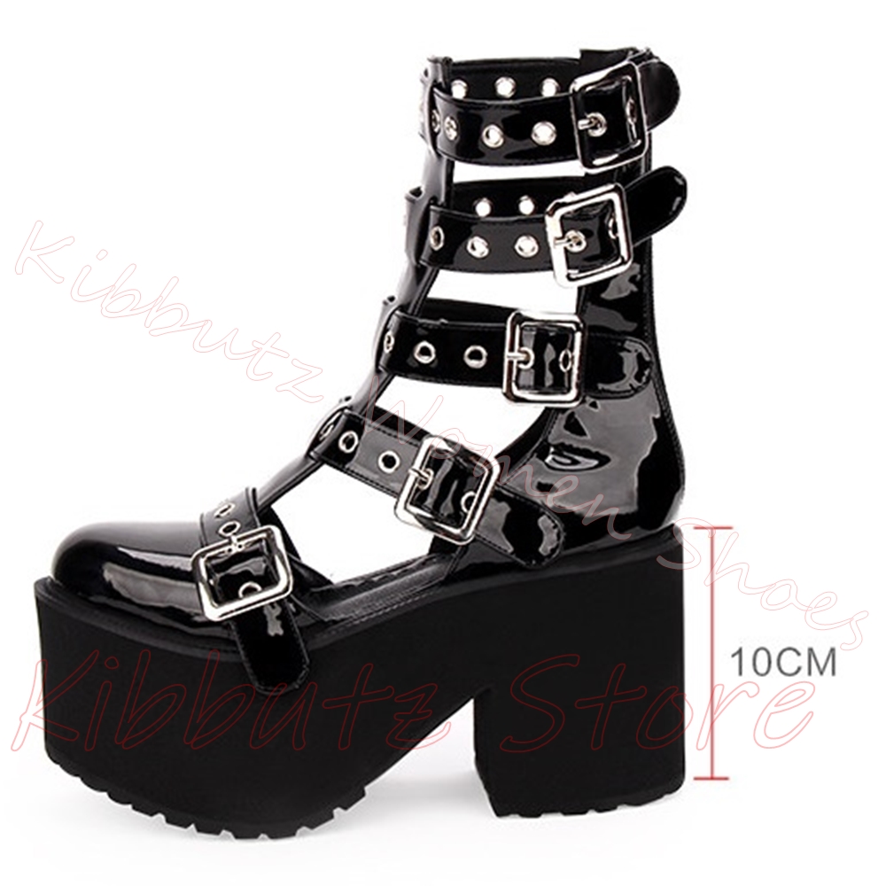Multi Buckle Cutout Sandals Pl - Street Fashion Y2K review and price