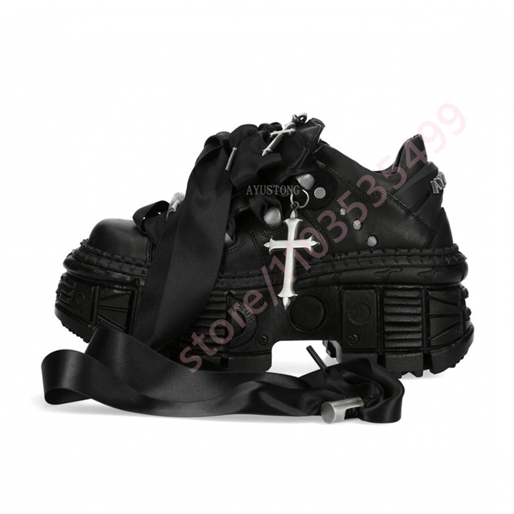 Chunky Punk Metal Rivet Ankle  - Street Fashion Y2K review and price